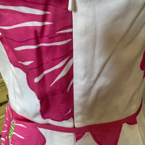 Lilly Pulitzer White Dress with Hot Pink Floral Motif - Picture 4 of 6